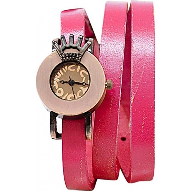 часы Kawaii Factory Часы на двойном ремешке "Queen" Розовые - фото №1