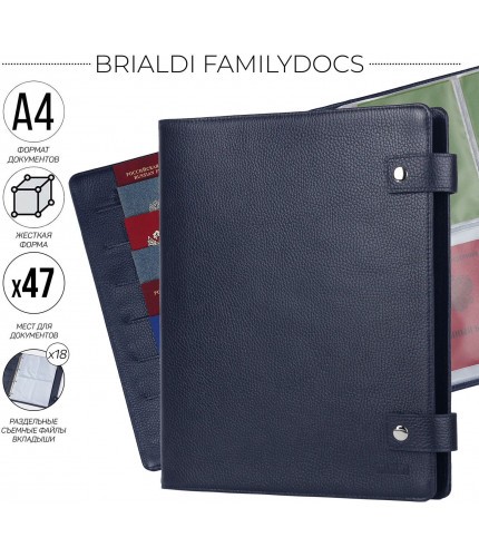 Папка для документов всей семьи Brialdi Familydocs Relief Navy- фото №1