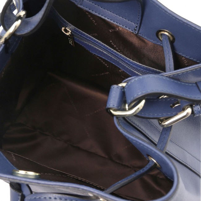 Кожаная сумка Tuscany Leather Minerva TL142145 Темно-синий - фото №6