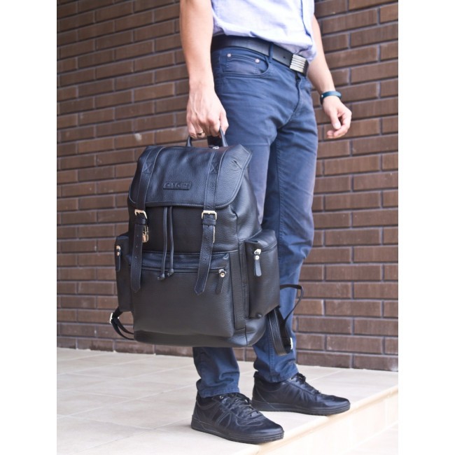 Кожаный рюкзак Carlo Gattini Voltaggio 3091-01 black - фото №9