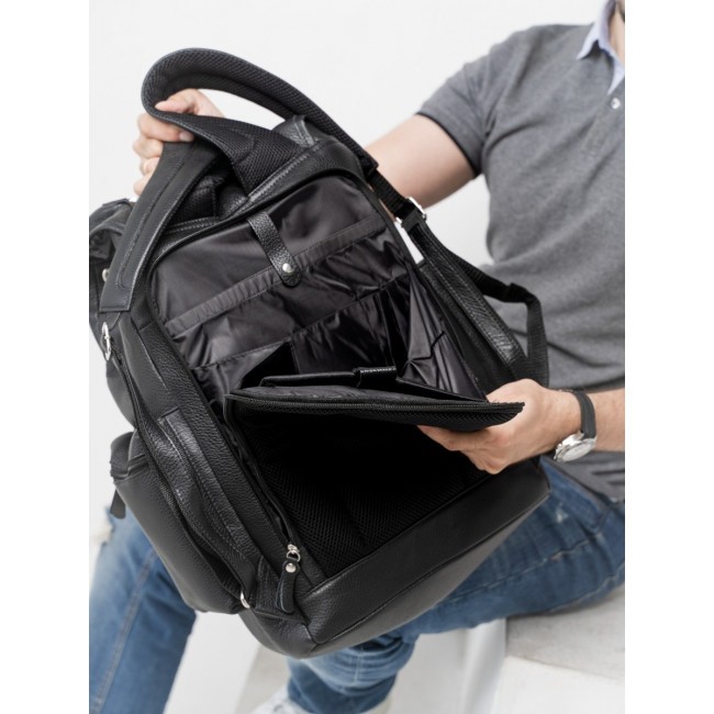Кожаный рюкзак Carlo Gattini Voltaggio 3091-01 black - фото №17