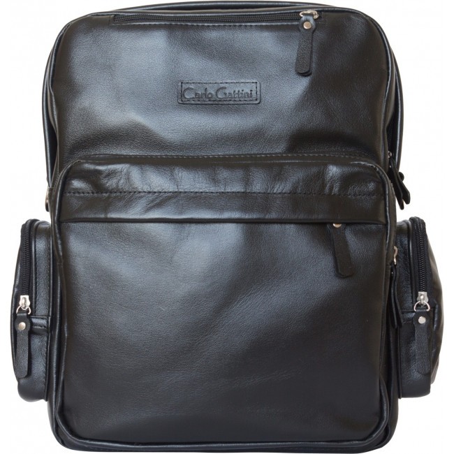 Рюкзак кожаный для мужчин Carlo Gattini Reno 3001-01 Черный - фото №2