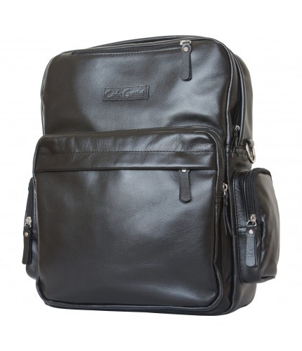 Рюкзак кожаный для мужчин Carlo Gattini Reno 3001-01 Черный- фото №5
