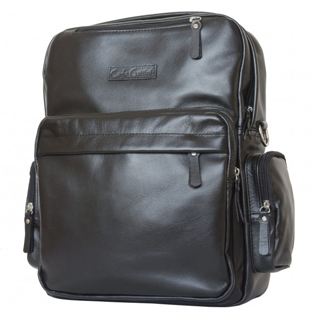 Рюкзак кожаный для мужчин Carlo Gattini Reno 3001-01 Черный - фото №1
