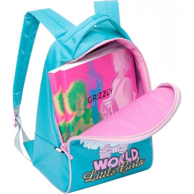 Рюкзак для девочки с ортопедической спинкой Grizzly RS-764-5 Бирюза - фото №4