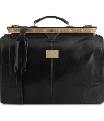 Дорожный кожаный саквояж Tuscany Leather Madrid TL1023 Черный- фото №1