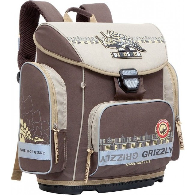 Ранец для первоклассника Grizzly RA-675-2 Коричневый - фото №2