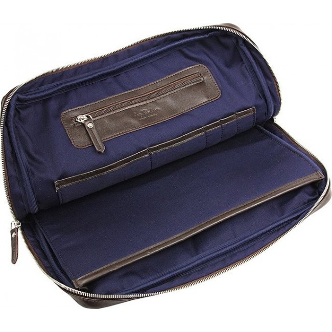Мужская сумка Ray Button Cambridge Темно-Коричневый с синим подкладом - фото №4