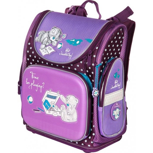 Фиолетовый ранец для девочки Hummingbird NK Мишка - фото №1
