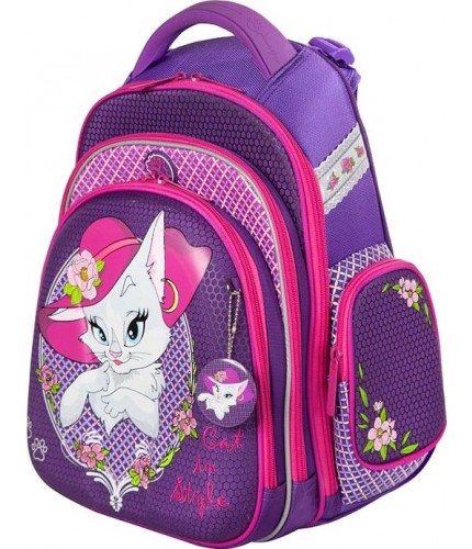 Школьный ранец Hummingbird Kids TK61 Cat in Style Стильная кошка- фото №1