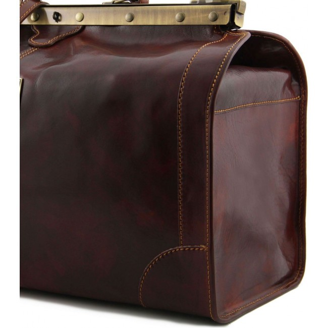 Дорожный кожаный саквояж Tuscany Leather Madrid большой размер TL1022 Коричневый - фото №3