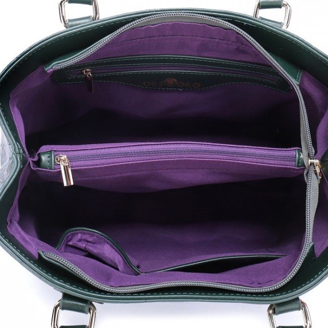 Женская сумка OrsOro D-168 Темно-зеленый - фото №4