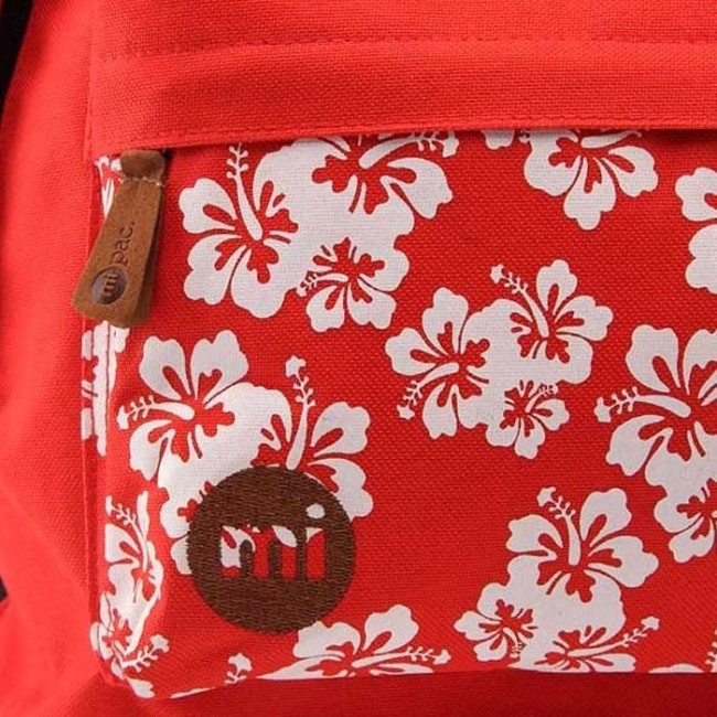 Рюкзак Mi-Pac Backpack Ярко красный с цветами - фото №3