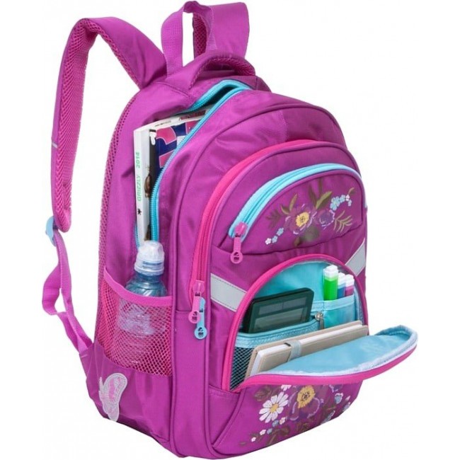 Рюкзак школьный для девочки Grizzly RG-865-2 Лиловый (цветы) - фото №4