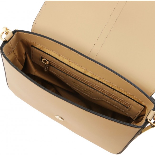 Кожаная сумка на плечо Tuscany Leather Nausica TL141598 Champagne - фото №4