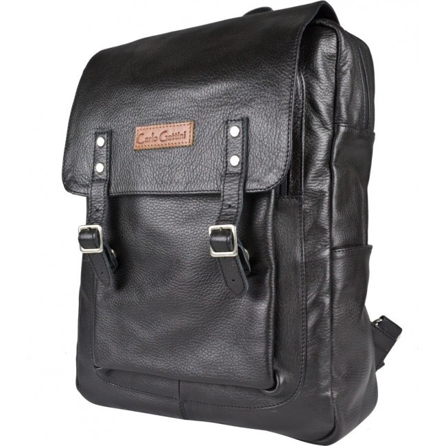 Кожаный рюкзак Carlo Gattini Montalfano 3065-01 black - фото №2