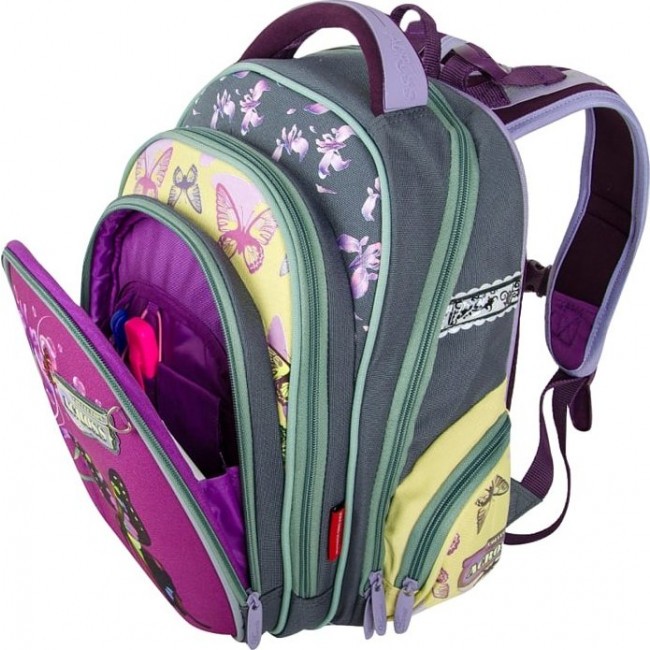 Формованный рюкзак с бабочками Across 203 Серый - фото №4