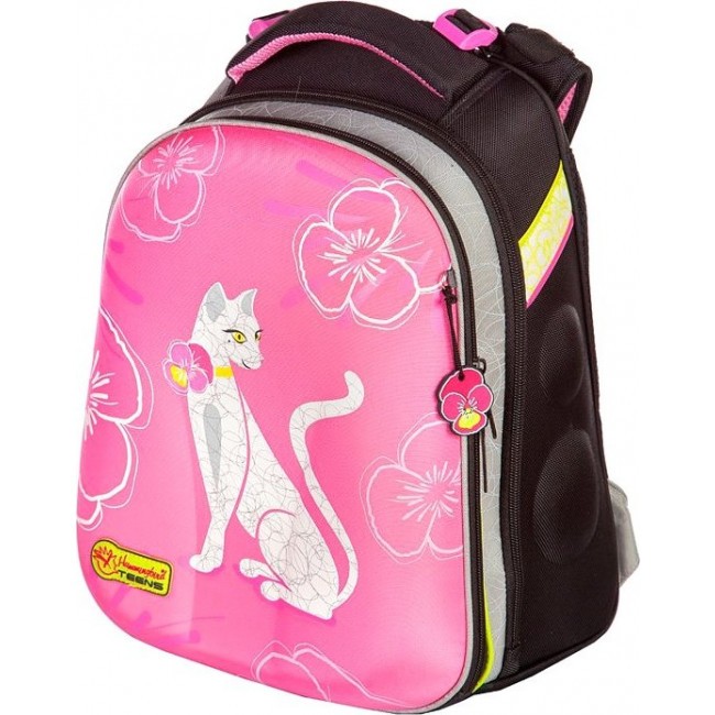 Розовый формованный ранец Hummingbird Teens Белая Кошка - фото №1