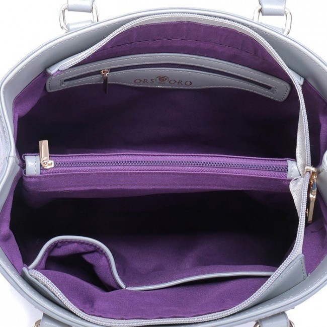 Женская сумка OrsOro D-168 Серый - фото №4