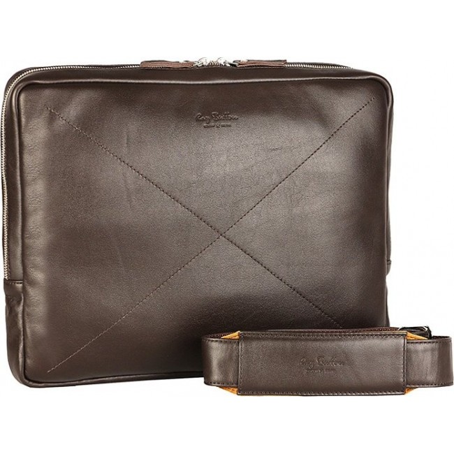 Мужская сумка Ray Button Cambridge Темно-Коричневый с коричневым подкладом - фото №2