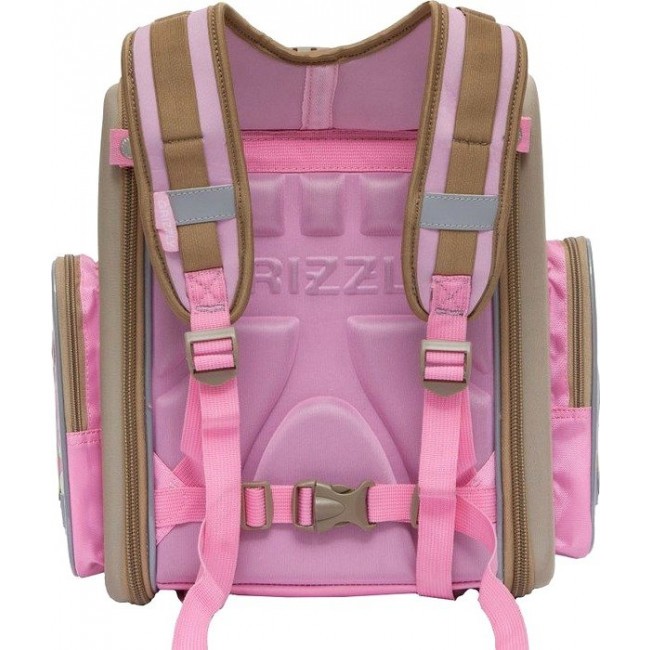 Ортопедический школьный ранец для девочки Grizzly RA-771-4 Щенята (розовый) - фото №3