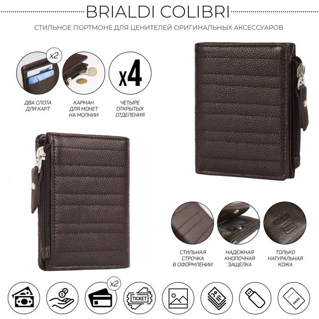 Мужской кошелек Brialdi Colibri Relief Brown - фото №2