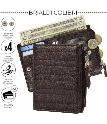 Мужской кошелек Brialdi Colibri Relief Brown- фото №1
