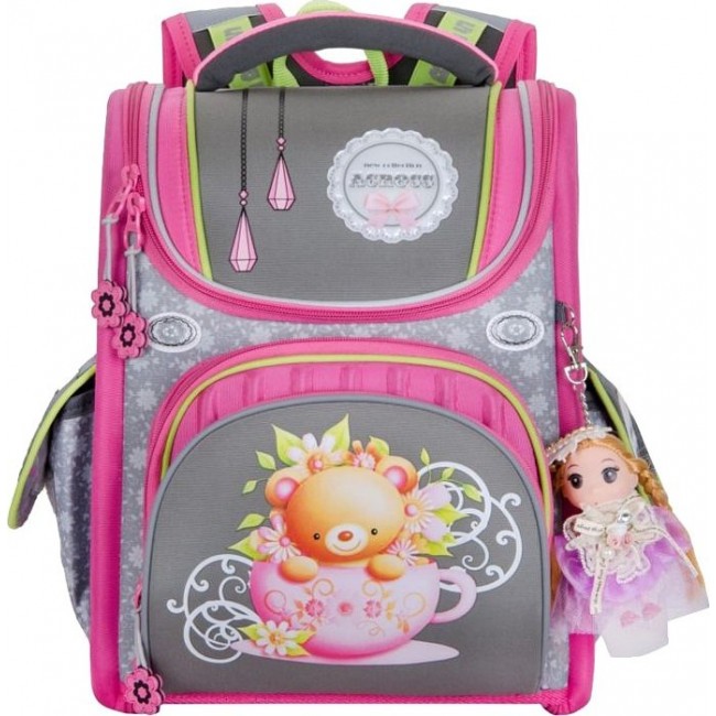 Рюкзак Across ACR19-195 Мишка (серый и розовый) - фото №1