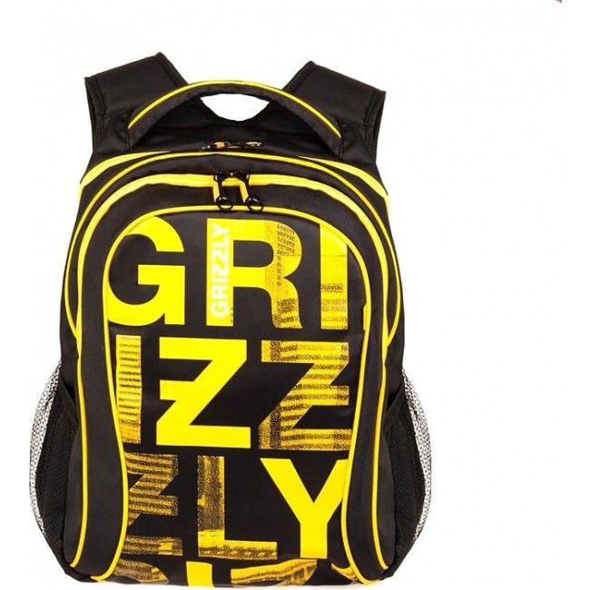 Рюкзак Grizzly RU-609-2 черный - желтый - фото №1