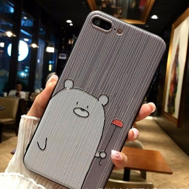 Чехол для iphone Kawaii Factory Чехол для iphone 7 Plus/8 Plus "Серый мишка" Серый - фото №1
