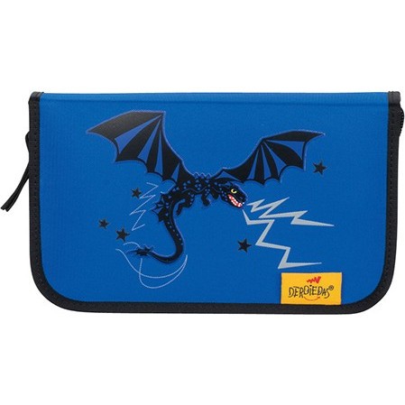 Школьный ранец DerDieDas Ergoflex Exclusive Superflash с наполнением синий дракон - фото №9