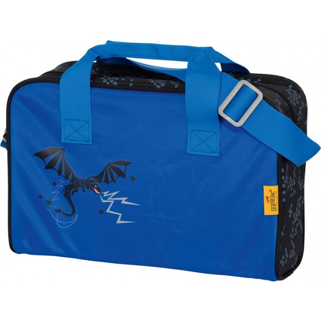 Школьный ранец DerDieDas Ergoflex Exclusive Superflash с наполнением синий дракон - фото №6
