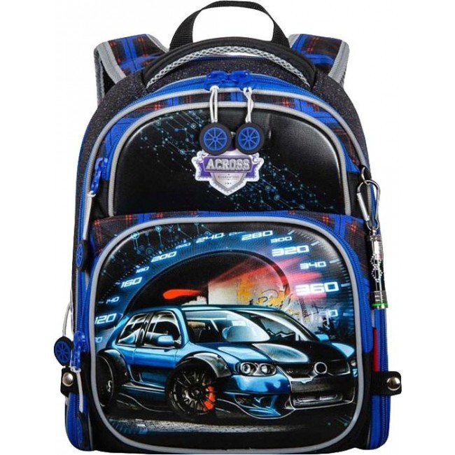Рюкзак Across ACR18-178A Спортивная машинка (синий) - фото №1