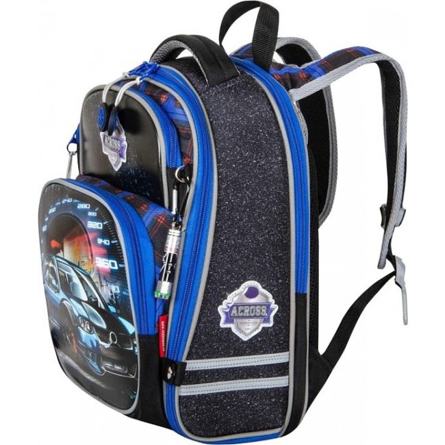Рюкзак Across ACR18-178A Спортивная машинка (синий) - фото №2