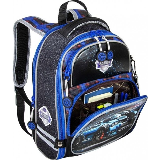 Рюкзак Across ACR18-178A Спортивная машинка (синий) - фото №4