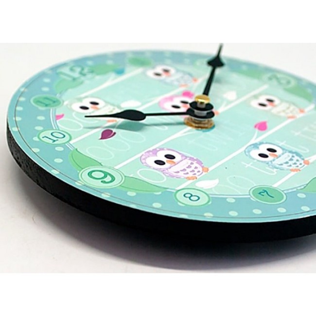 часы Kawaii Factory Часы настенные "Cute little owls" Синие - фото №2
