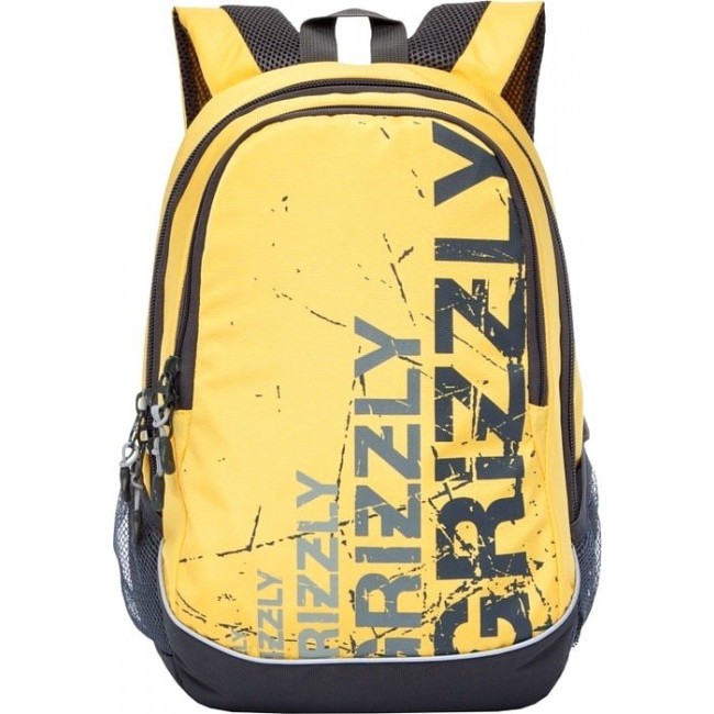 Школьный рюкзак для 5-11 класса Grizzly RU-721-1 Темно-серый - лимонный - фото №1