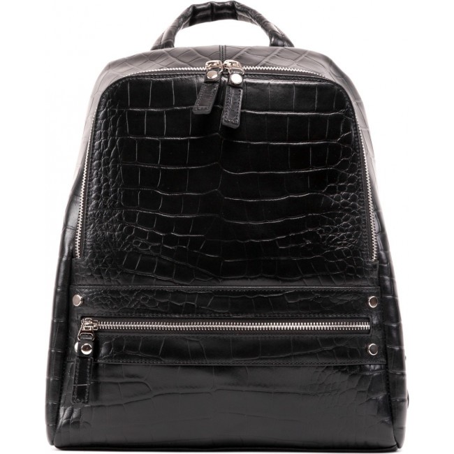 Кожаный рюкзак Versado VD170 Черный black stone - фото №2