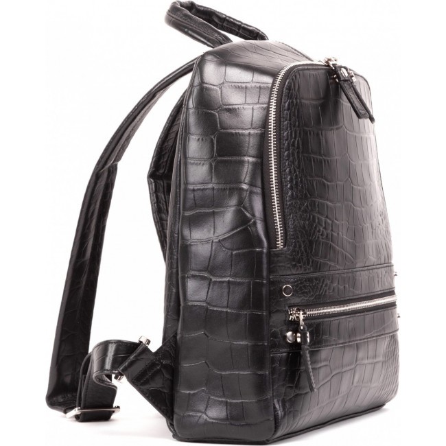 Кожаный рюкзак Versado VD170 Черный black stone - фото №3