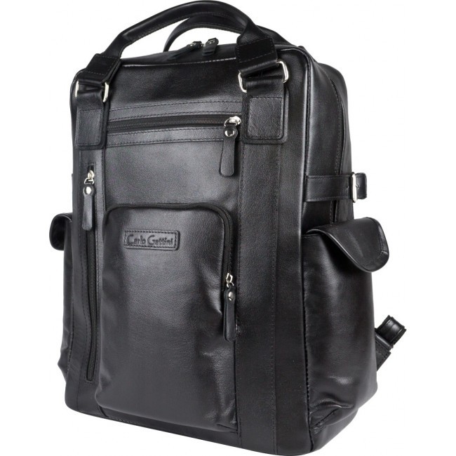 Кожаный рюкзак Carlo Gattini Corruda 3092-01 black - фото №7