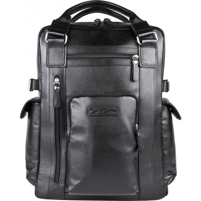 Кожаный рюкзак Carlo Gattini Corruda 3092-01 black - фото №8