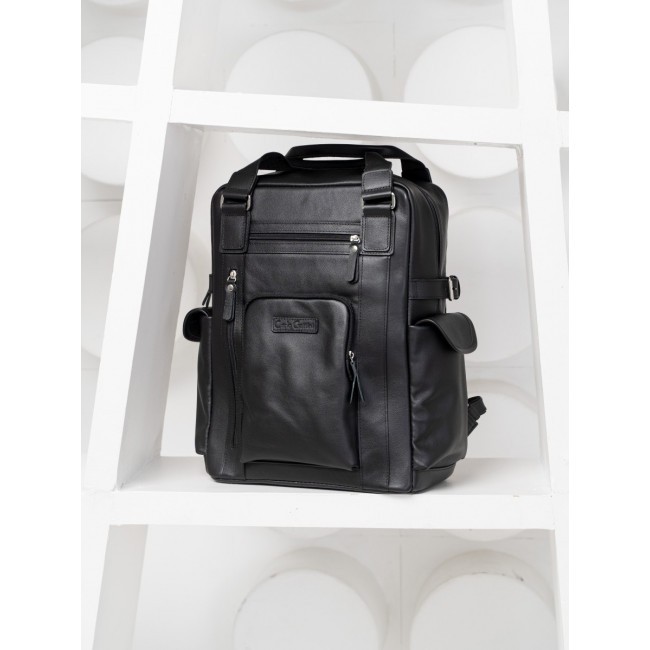 Кожаный рюкзак Carlo Gattini Corruda 3092-01 black - фото №6