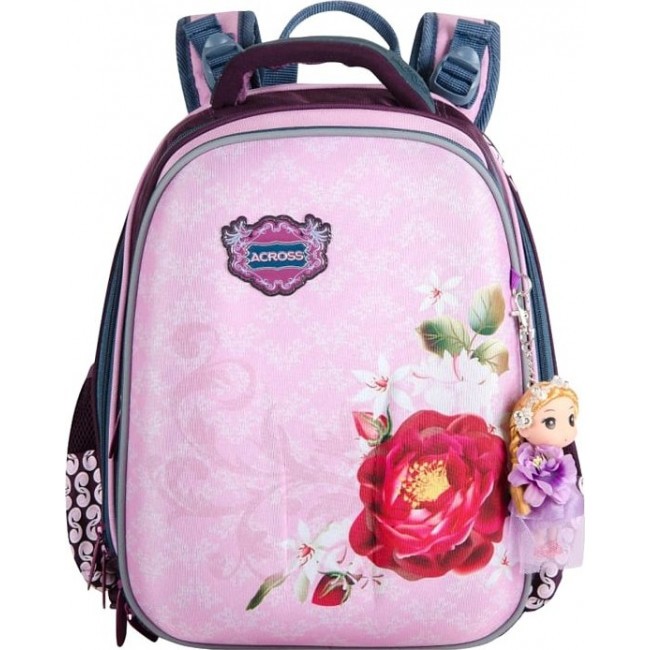 Формованный рюкзак для школы Across 192 Цветы на розовом - фото №1