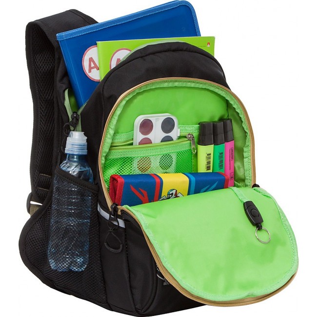 Школьный рюкзак Grizzly RB-150-1 черный-хаки - фото №4