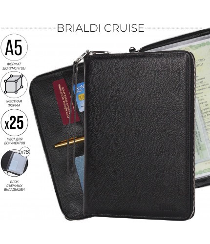 Органайзер для документов Brialdi Cruise Relief Black- фото №1