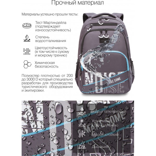 Рюкзак Grizzly RU-230-1 серый - голубой - фото №11