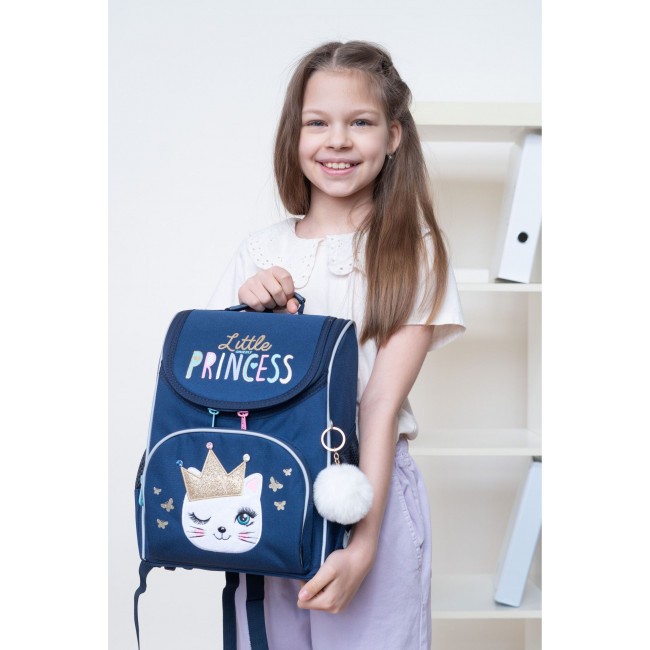 Рюкзак школьный с мешком Grizzly RAm-284-1 синий - фото №11