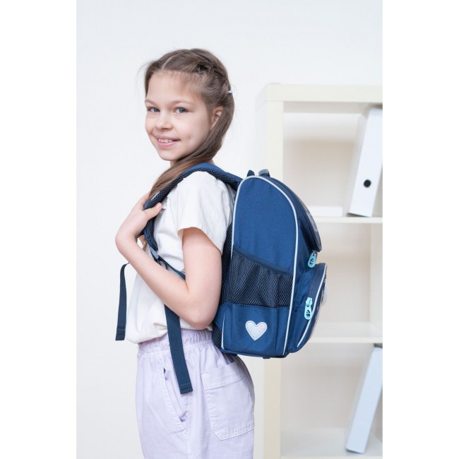 Рюкзак школьный с мешком Grizzly RAm-284-1 синий - фото №12