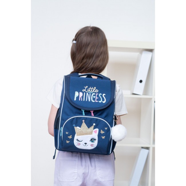 Рюкзак школьный с мешком Grizzly RAm-284-1 синий - фото №13
