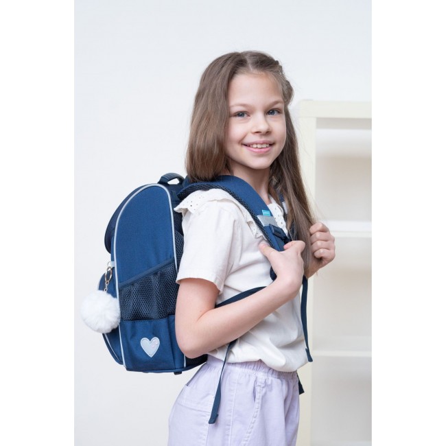 Рюкзак школьный с мешком Grizzly RAm-284-1 синий - фото №14